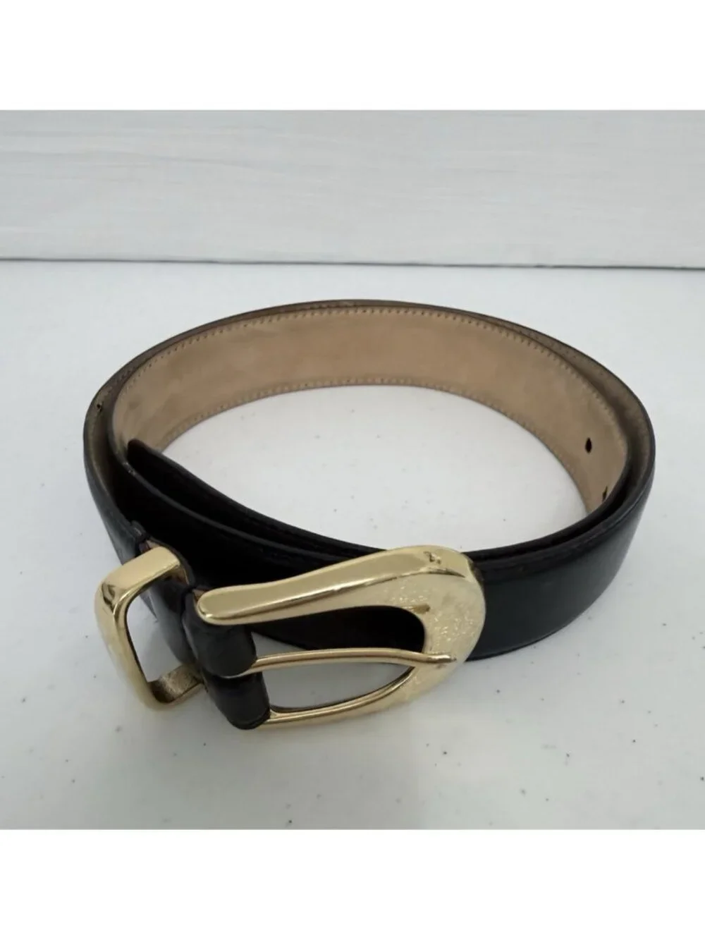 Talbots 6006 Women's Leather Belt Black Size Large